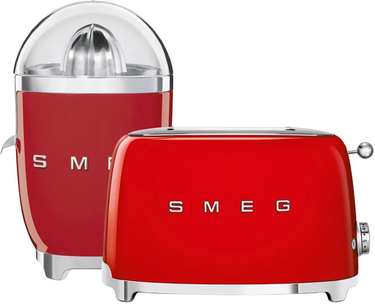 Набор тостер+соковыжималка SMEG TSF01RDEU + CJF01RDEU красный
