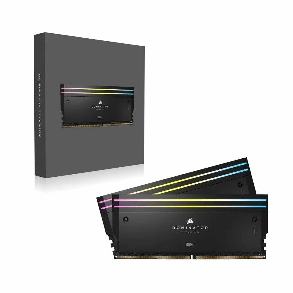 Оперативная память Corsair Corsair DOMINATOR TITANIUM RGB 64 ГБ (2x32 ГБ) DDR5 6000 МГц, черный 2x32 ГБ (CMP64GX5M2B6000C30)