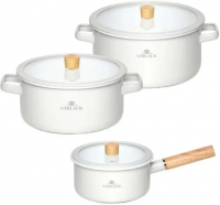 Набор эмалированной посуды Gerlach Natur Enamel для индукции, 6 предметов