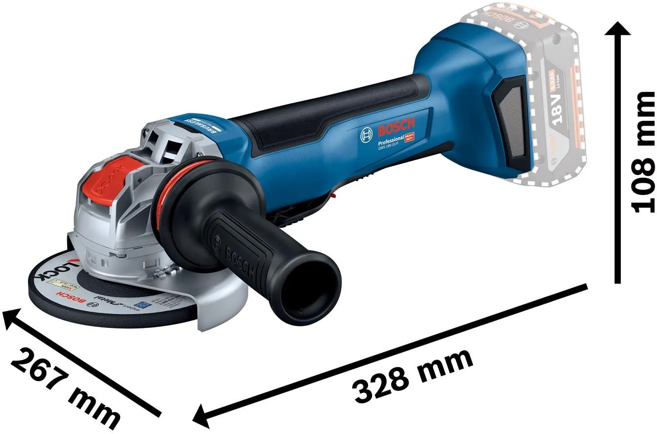 Аккумуляторная угловая шлифовальная машина Bosch GWX 18V-10 P Professional 06019J4200