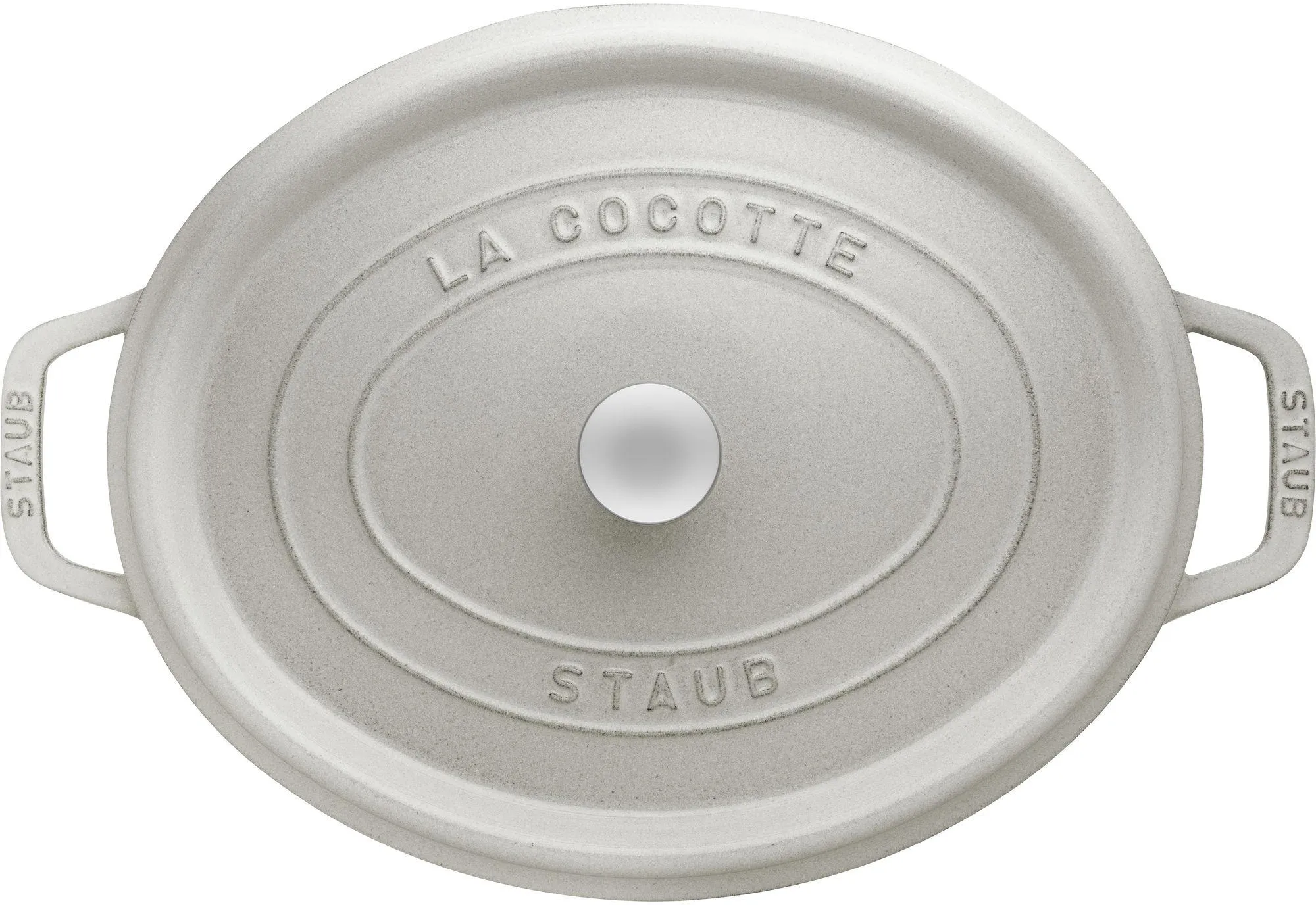 Чугунная овальная кастрюля Staub La Cocotte 2,35 л, белая трюфель 405014210