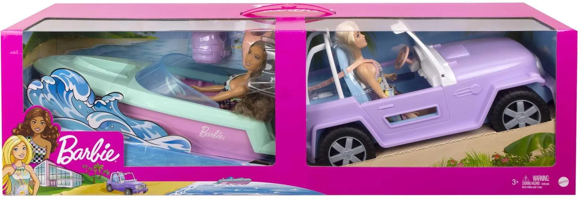 Кукла Barbie джип + моторная лодка GXD66