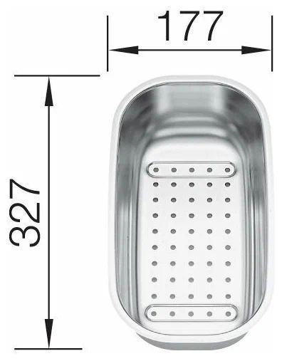 Лоток для раковины Blanco Коландер 208195, 7.7x17.7x32.7 см