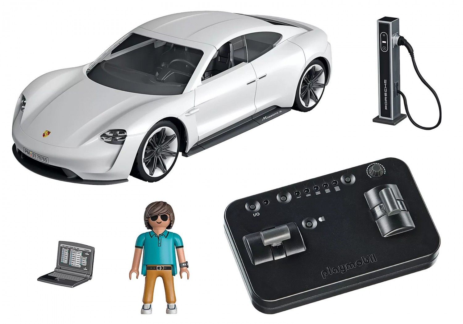 Гоночная машина Playmobil Porsche Mission E 70765, 27.5 см, белый