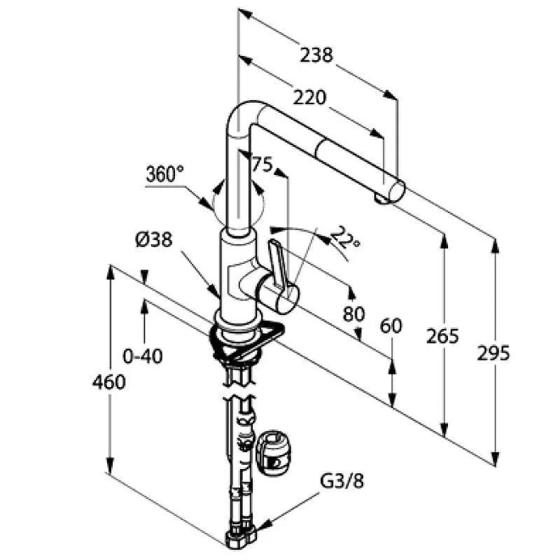Смеситель для душа KLUDI L-ine S 40851 0575