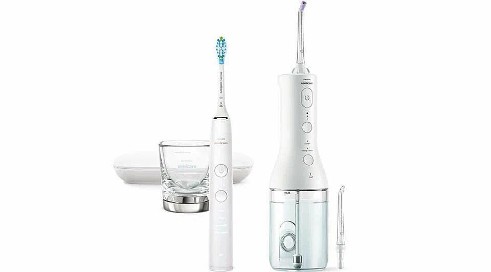 Набор из зубной щётки Philips sonicare Diamond clean 9000 HX3866 и ирригатора Power Flosser