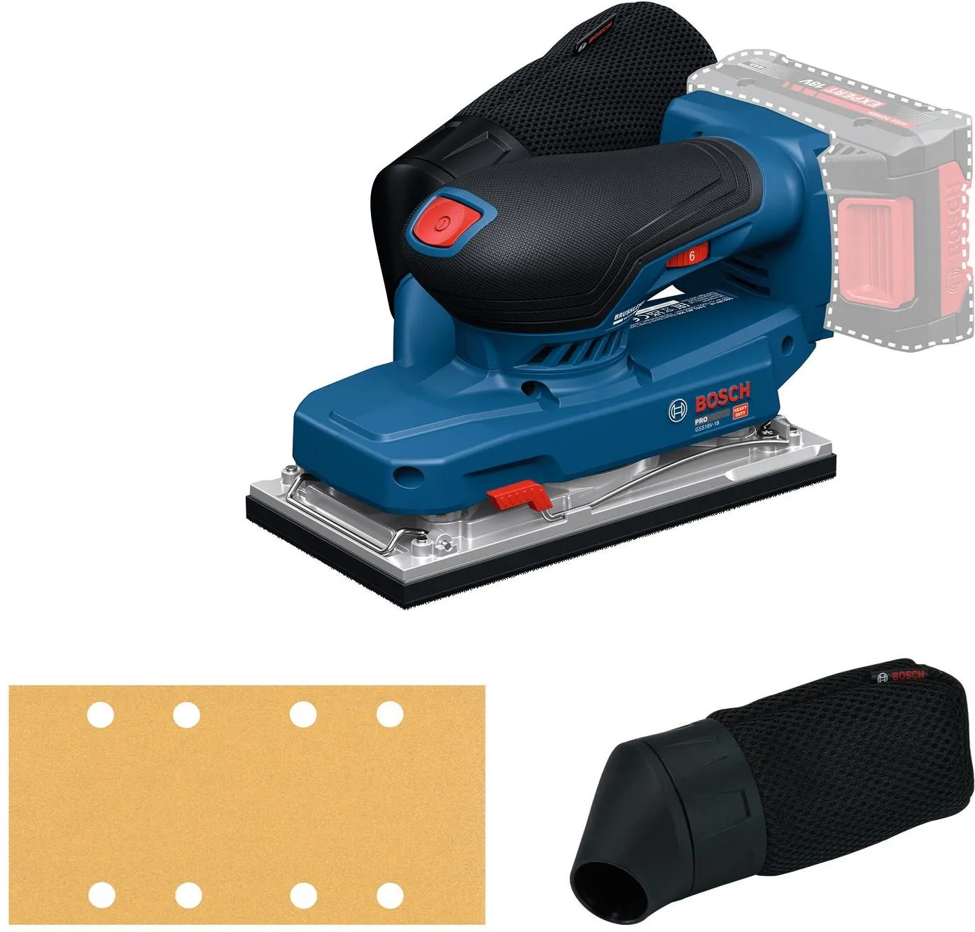 Аккумуляторная ленточная шлифовальная машина Bosch GSS 18V-18 Professional 06019R7001