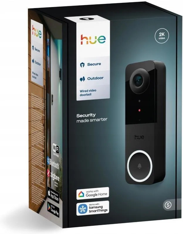 Проводной видеодверной звонок PHILIPS Hue Secure черный 929003816501