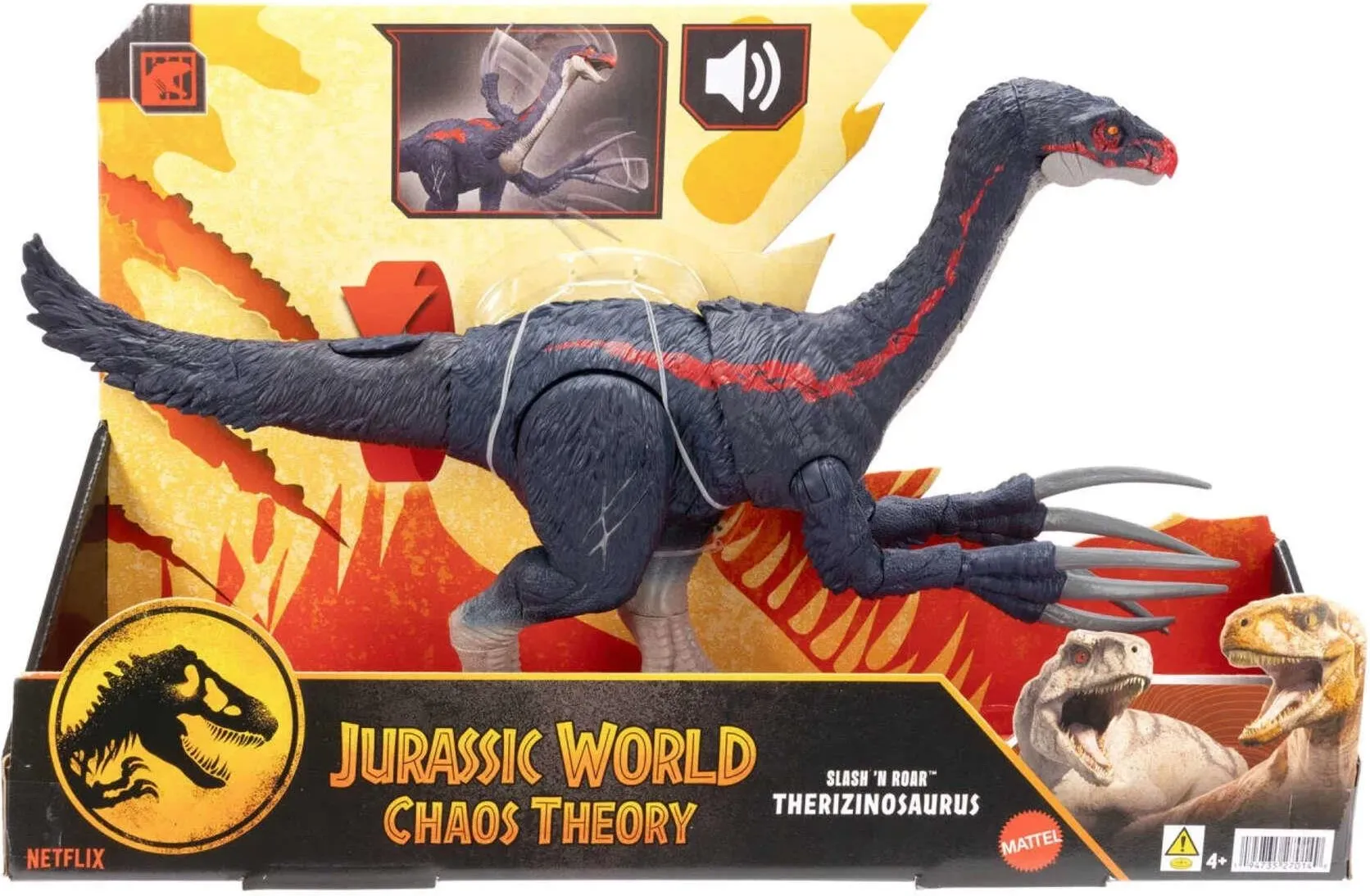 Mattel Jurassic World - рычащий динозавр Теризинозавр JCG16