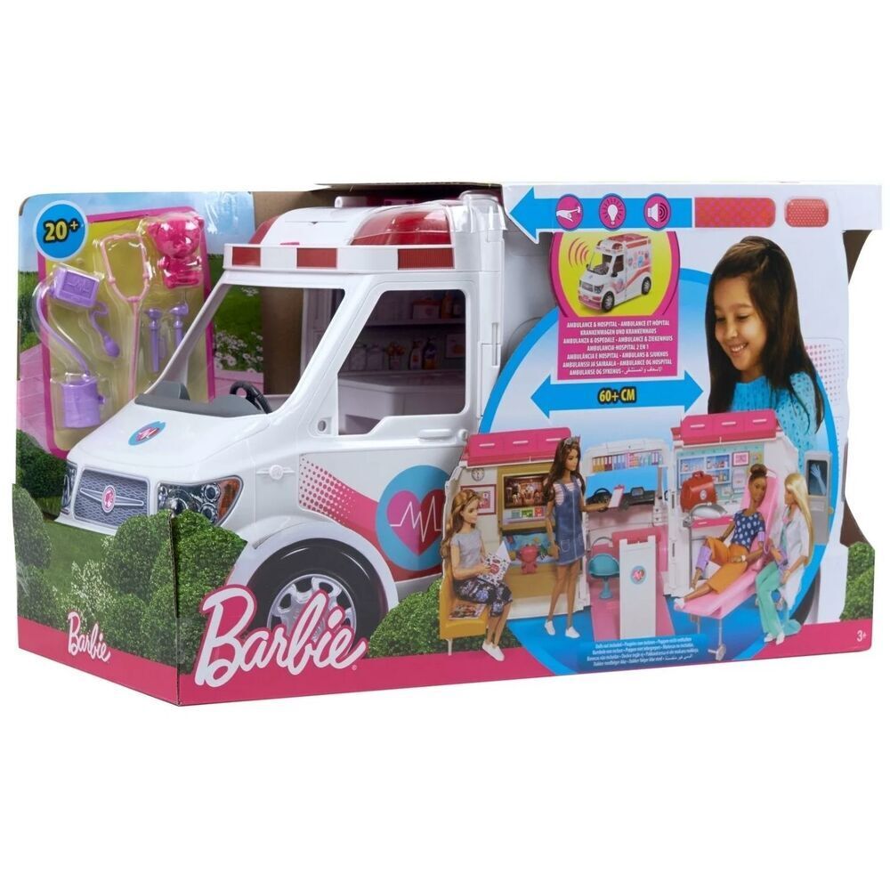 Фургон Barbie Машина скорой помощи FRM19, белый/розовый