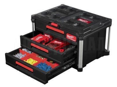 Ящик Milwaukee Packout с 3-мя выдвижными отсеками 4932472130