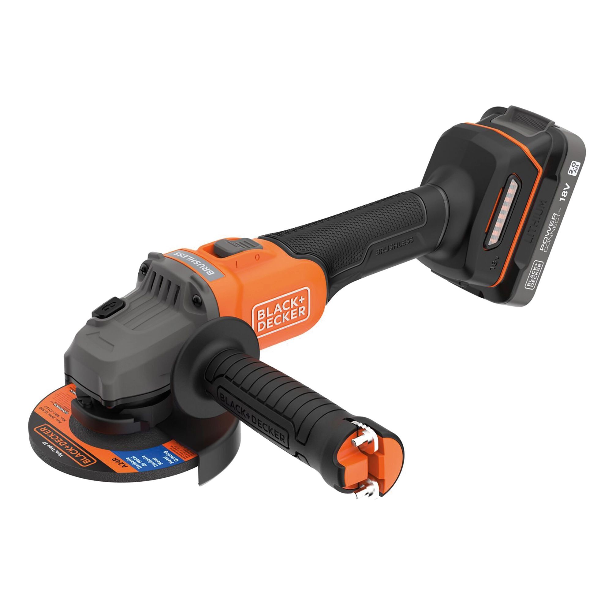 Аккумуляторная угловая шлифмашина Black&Decker BCG6L8D2SQW 2*2.0 Ah/18 V с ЗУ