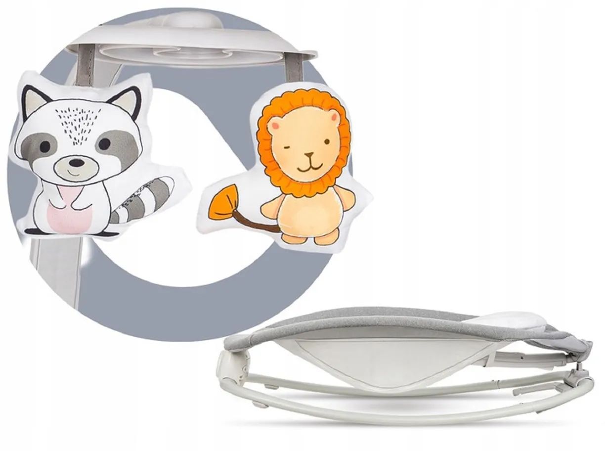 Детский шезлонг качалка для новорожденных Lionelo Pascal Grey Dove