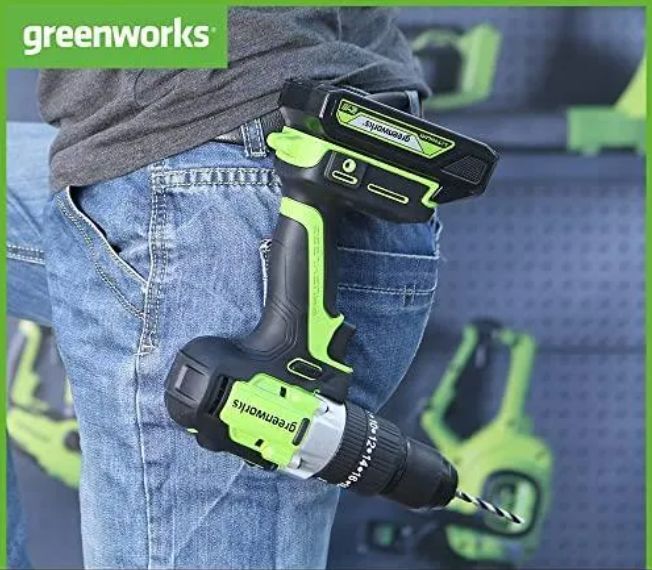 Аккумуляторная дрель Greenworks GD24DD60K2 с акб и зу