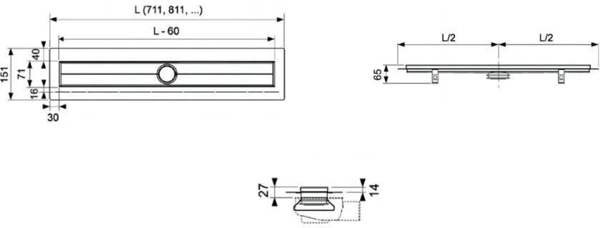 Душевой желоб TECE drainline (601200)