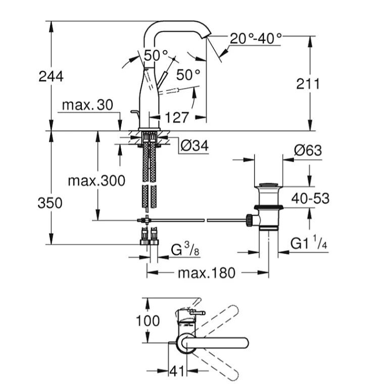 Смеситель для раковины Grohe Essence 32628001