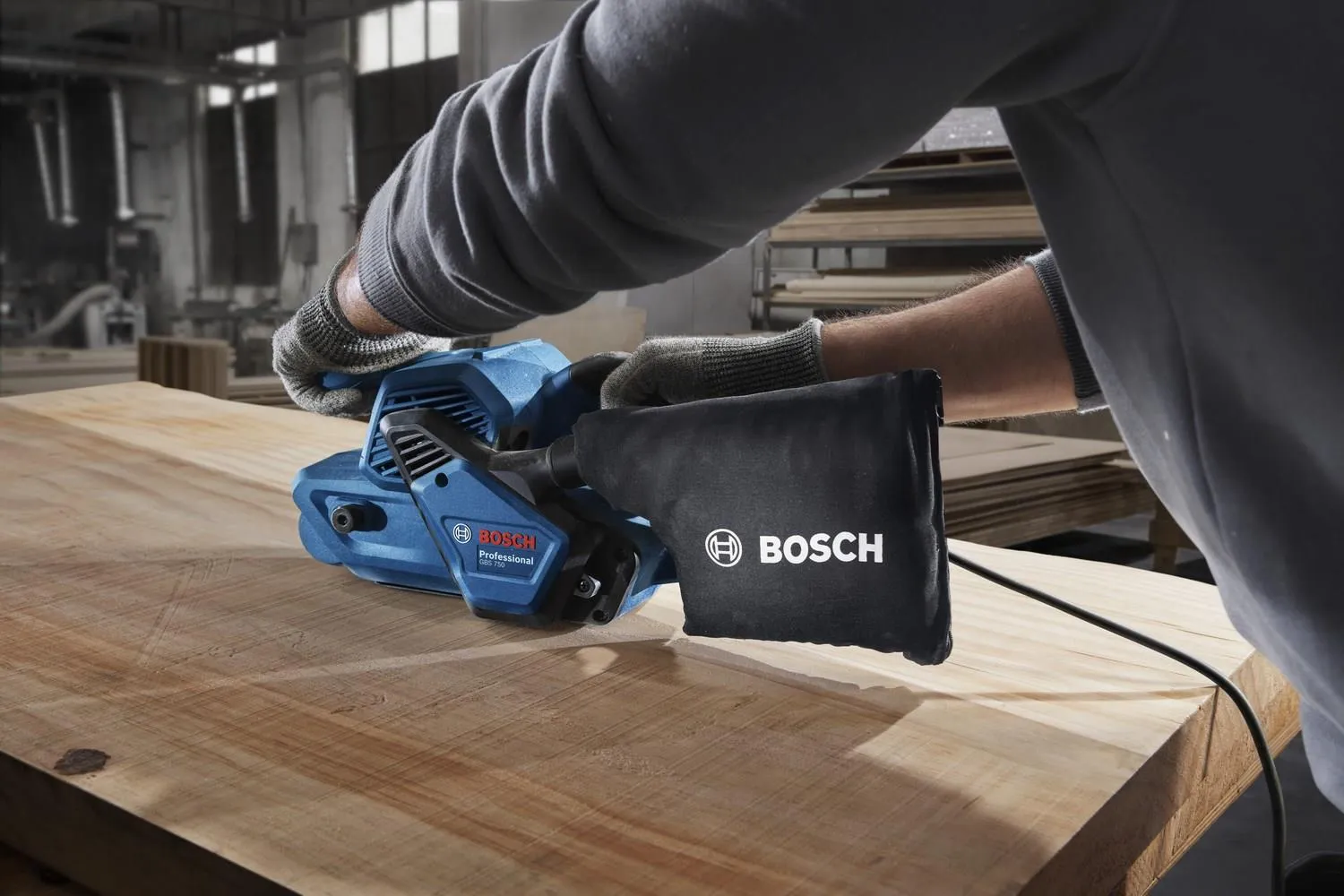 Ленточная шлифовальная машина сетевая Bosch GBS 750 Professional 06012C1020