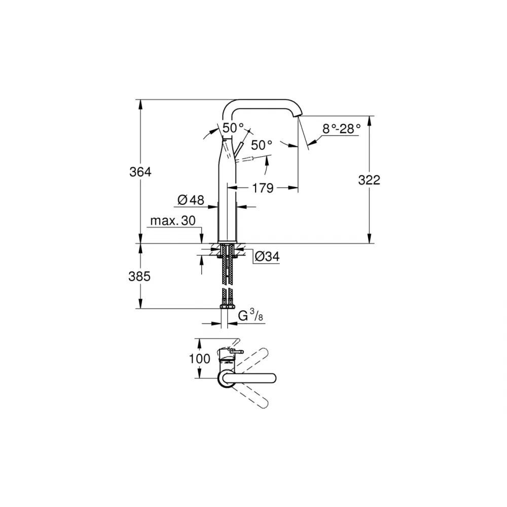 Смеситель для раковины Grohe Essence XL 24170001