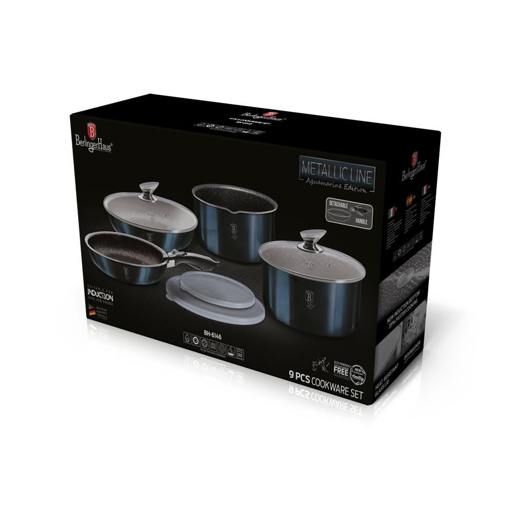 Набор посуды для приготовления Berlinger Haus Aquamarine Edition BH 61469 Пр, С Антипригарным Покрытием