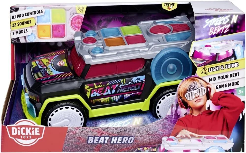 Игрушечный транспорт Dickie Streets' N Beatz - Интерактивная машина с диджейской консолью - Свет и звук - Дикки 203767001