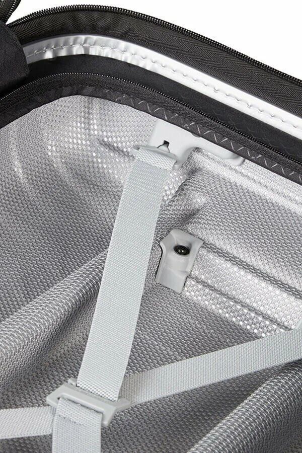 Чемодан Samsonite Proxis 55 см,44 л, полиэстер, нейлон, увеличение объема, адресная бирка, размер S, серый