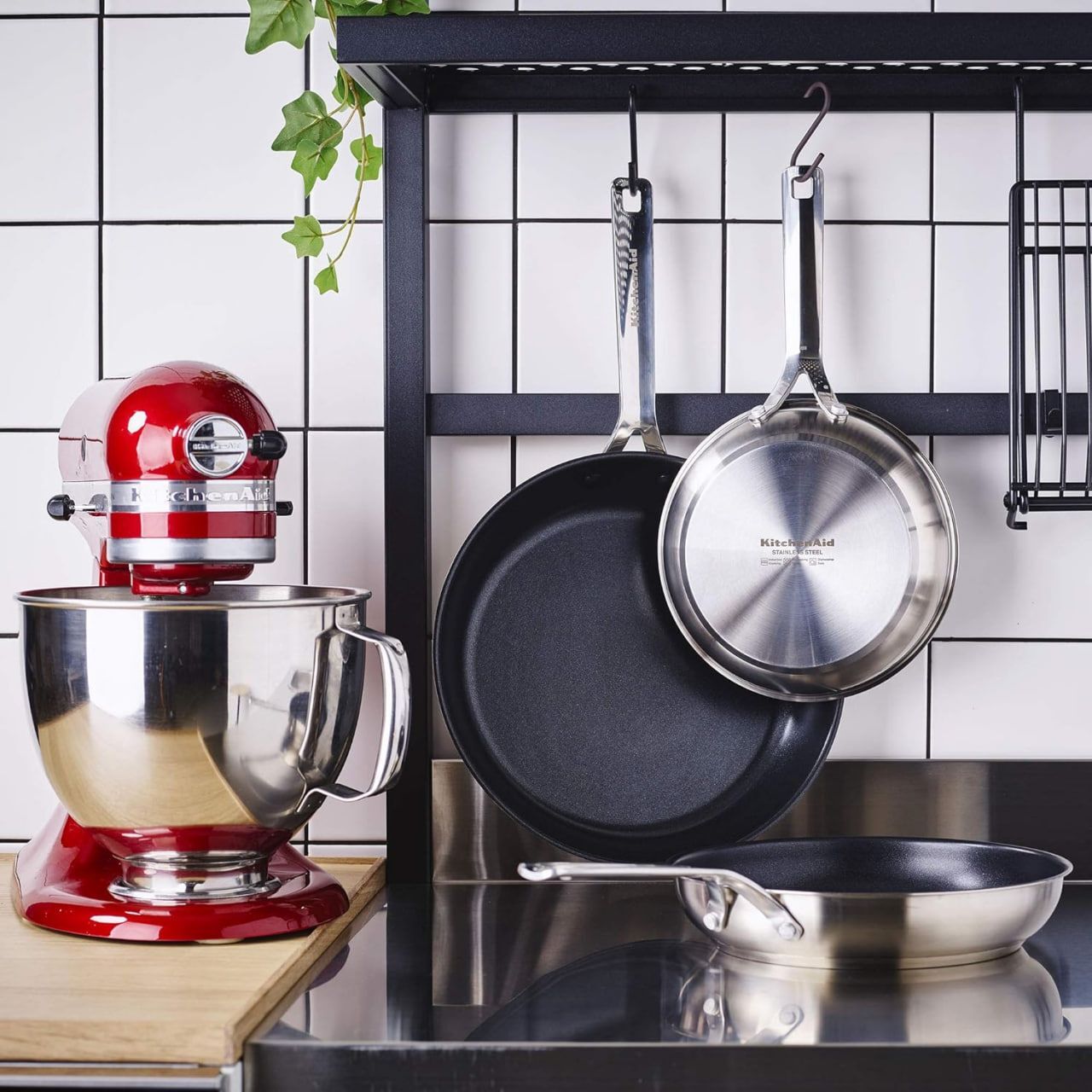 Набор сковородок из нержавеющей стали KitchenAid 3 предмета CC003572-001