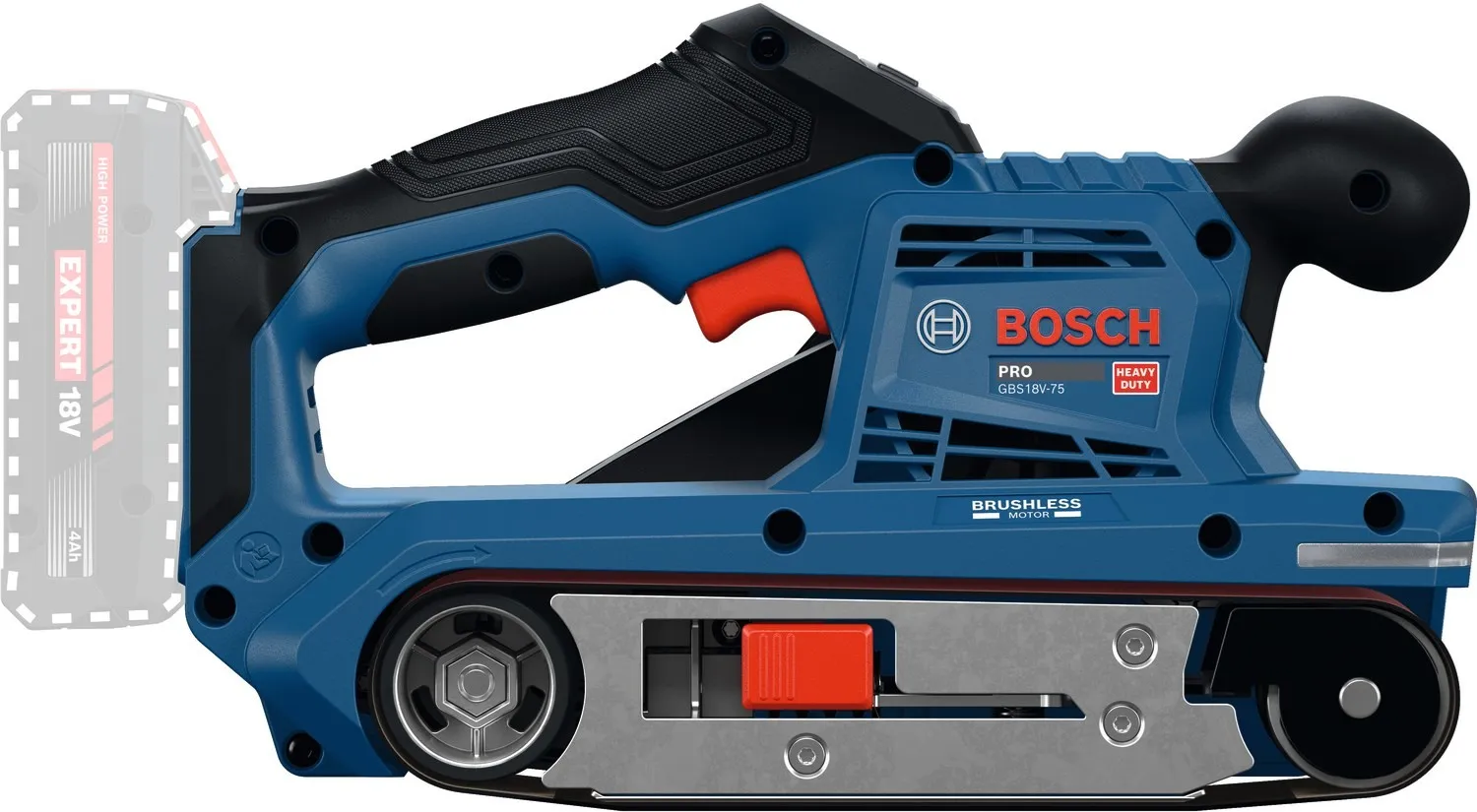 Аккумуляторная ленточная шлифовальная машина Bosch GBS 18V-75 Professional 06012C2000
