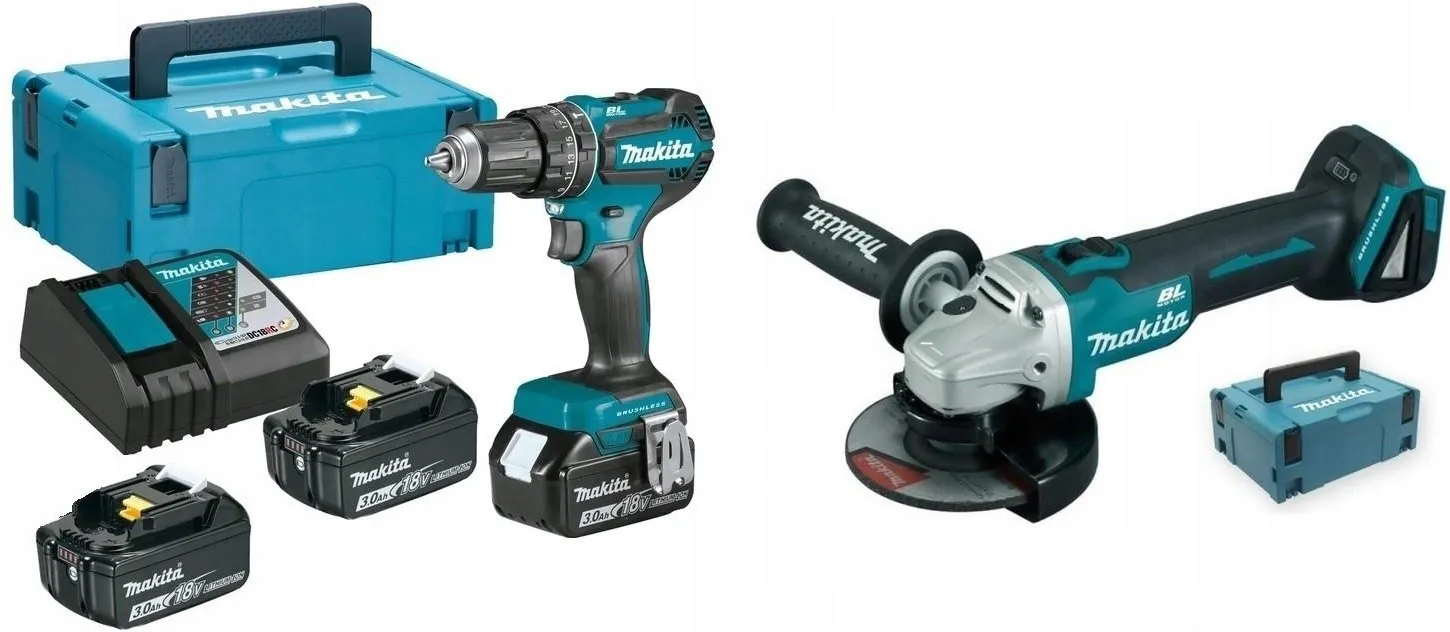 Аккумуляторная ударная дрель-шуруповёрт Makita DHP485RF3J 18 В, 3×3,0 А·ч АКБ, ЗУ, кейс Makpac