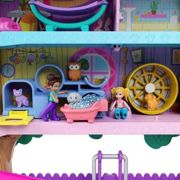 Игровой набор Mattel Polly Pocket Приключения животных в домике на дереве HHJ06 / HJJ98