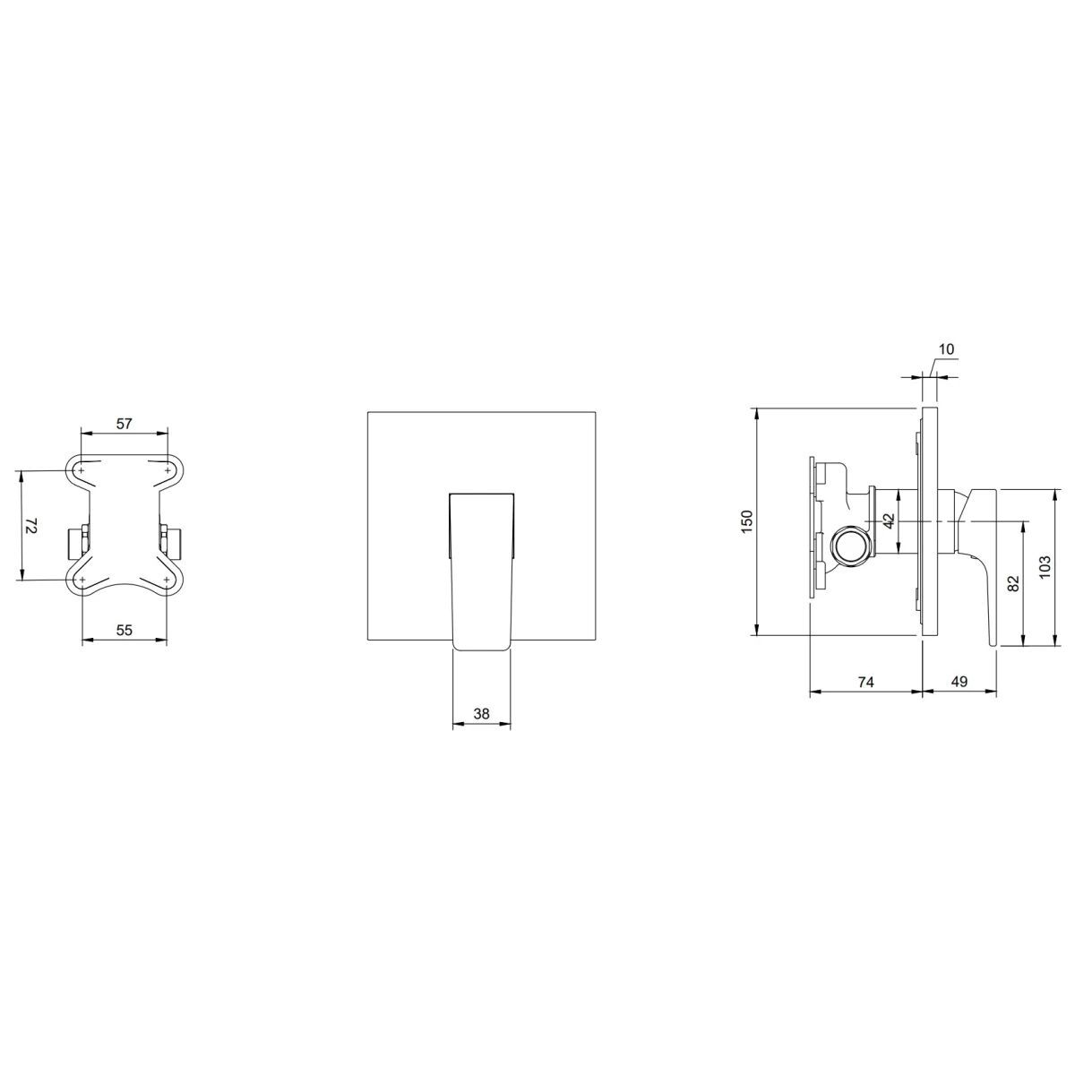 Смеситель Villeroy & Boch Architectura Square (TVS12500200064)