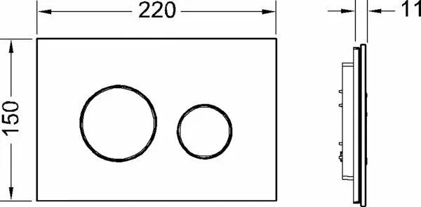 Кнопка смыва TECE loop черный и белый (9240654)