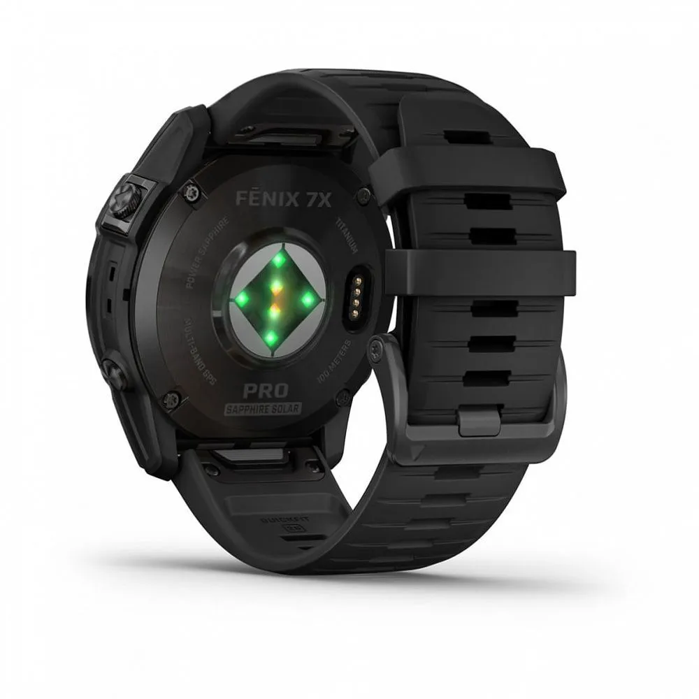 Часы Garmin Fenix 7X Pro Sapphire Solar Carbon Grey Black Band (010-02778-11)