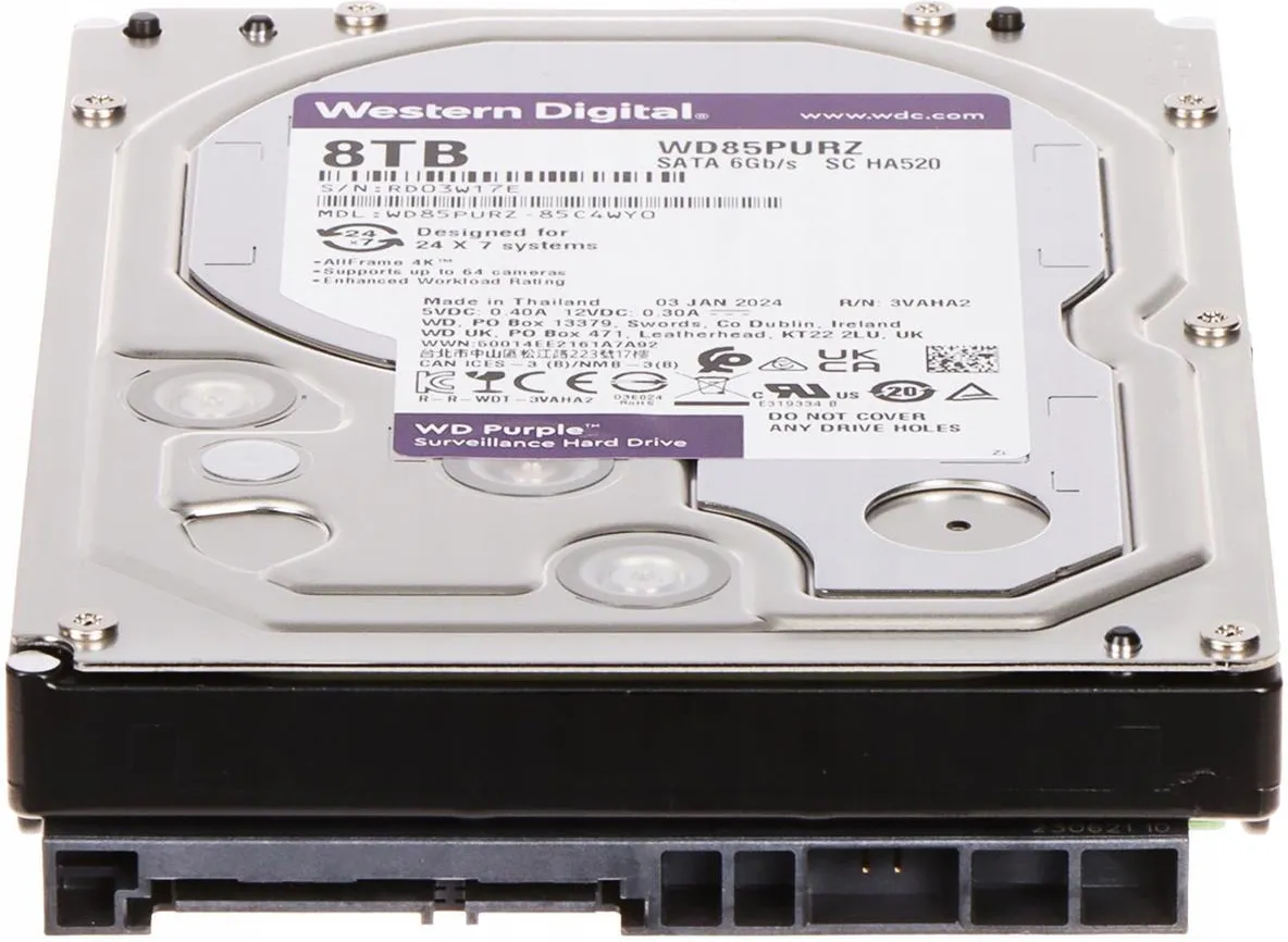 Жёсткий диск WD Purple WD85PURZ, 3,5", 8 ТБ, SATA III