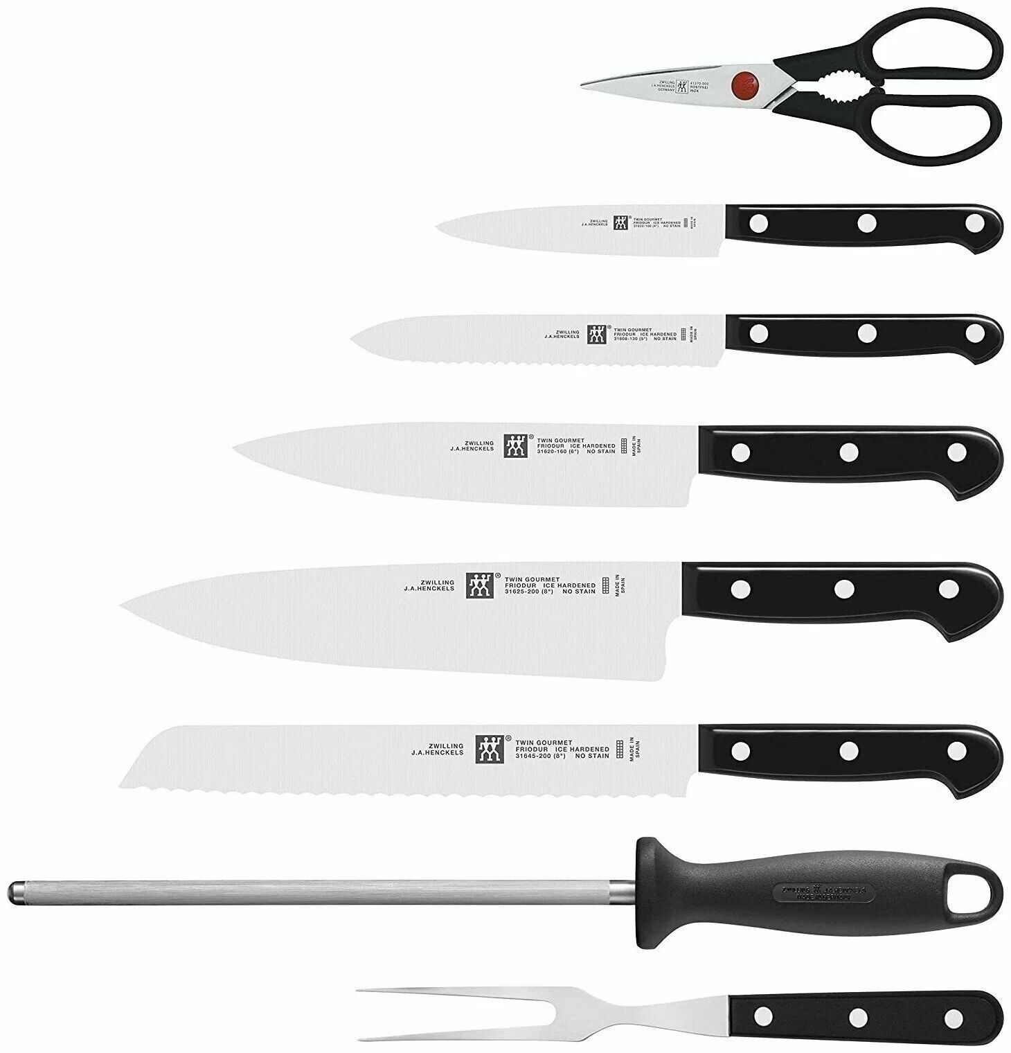 Набор кухонных ножей ZWILLING TWIN Gourmet, 31665-000, 9 предметов, с подставкой для ножей