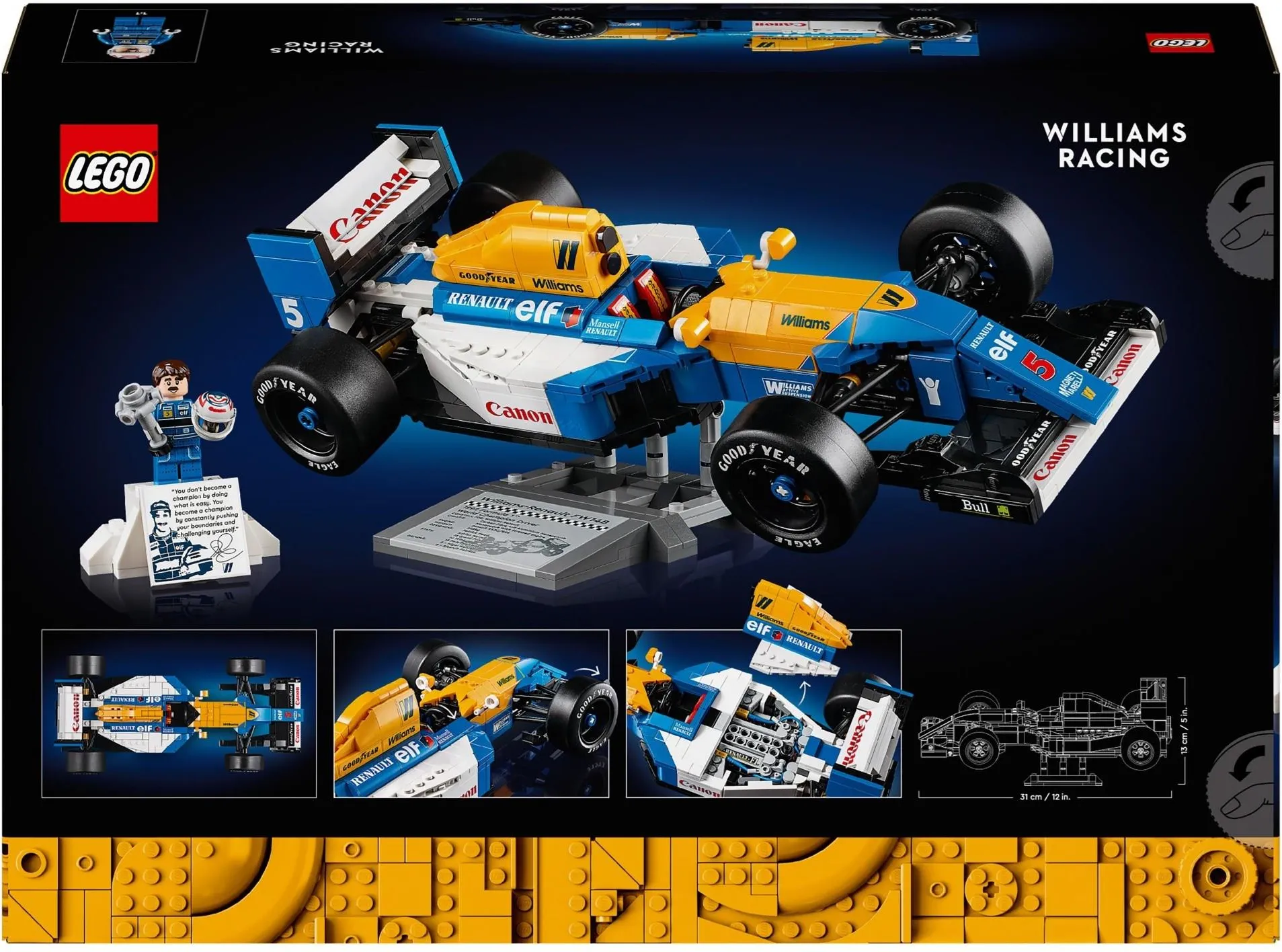 LEGO Icons 10353 Williams Racing FW14B и Найджел Мэнселл