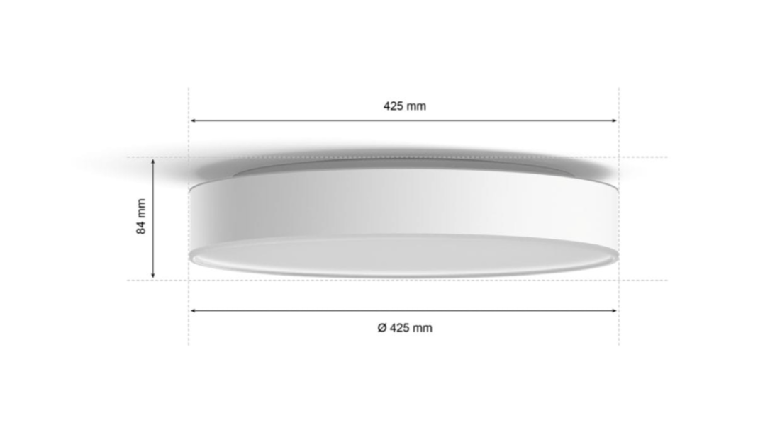 Светильник PHILIPS HUE White ambiance Enrave L 33,5W 4116031P6, белый