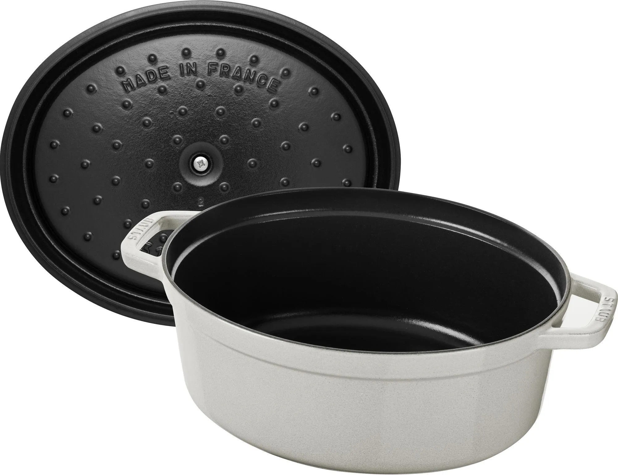 Чугунная овальная кастрюля Staub La Cocotte 6,7 л, белая трюфель 405014480