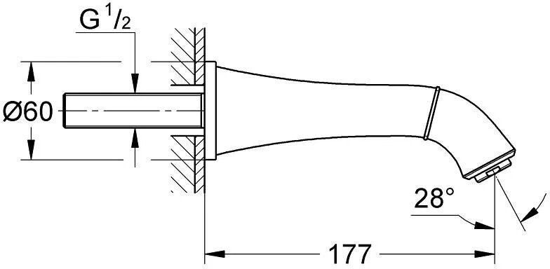 Излив для ванны GROHE Grandera, хром/золото (13341IG0)