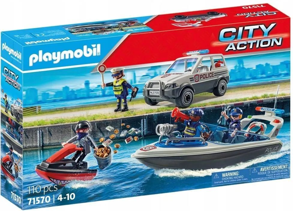 Игровой набор Playmobil 71570 Полицейская погоня на воде