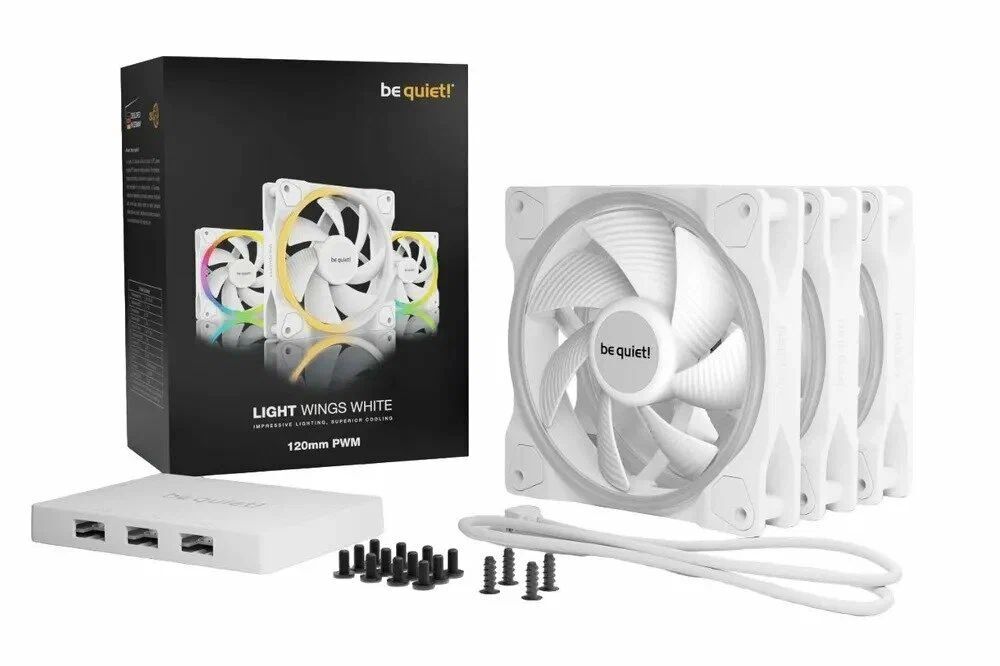 Комплект вентиляторов be quiet! Light Wings White 120mm PWM Triple Pack BL100