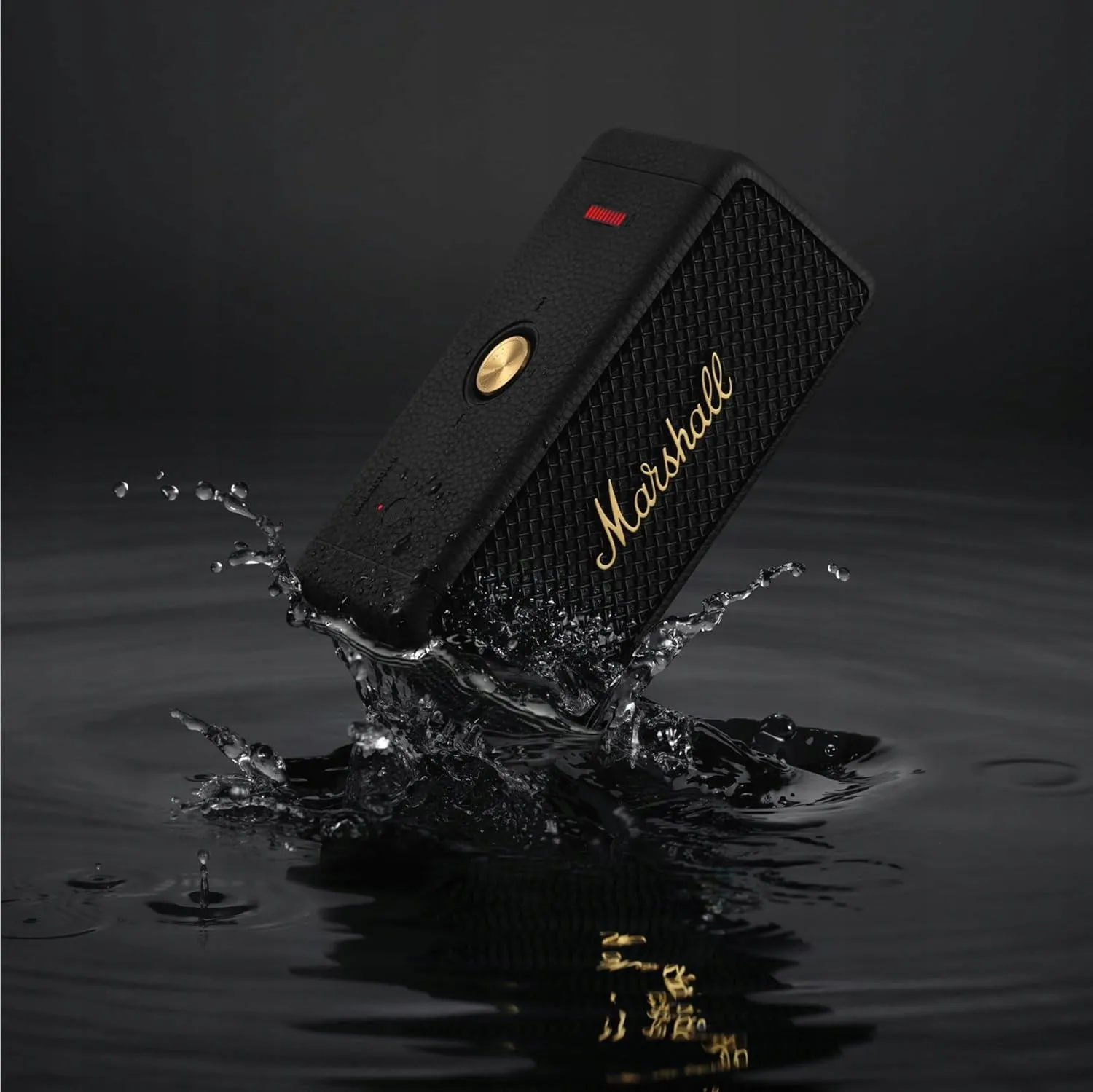 Портативная Bluetooth-колонка Marshall Emberton II, чёрная с золотистыми элементами