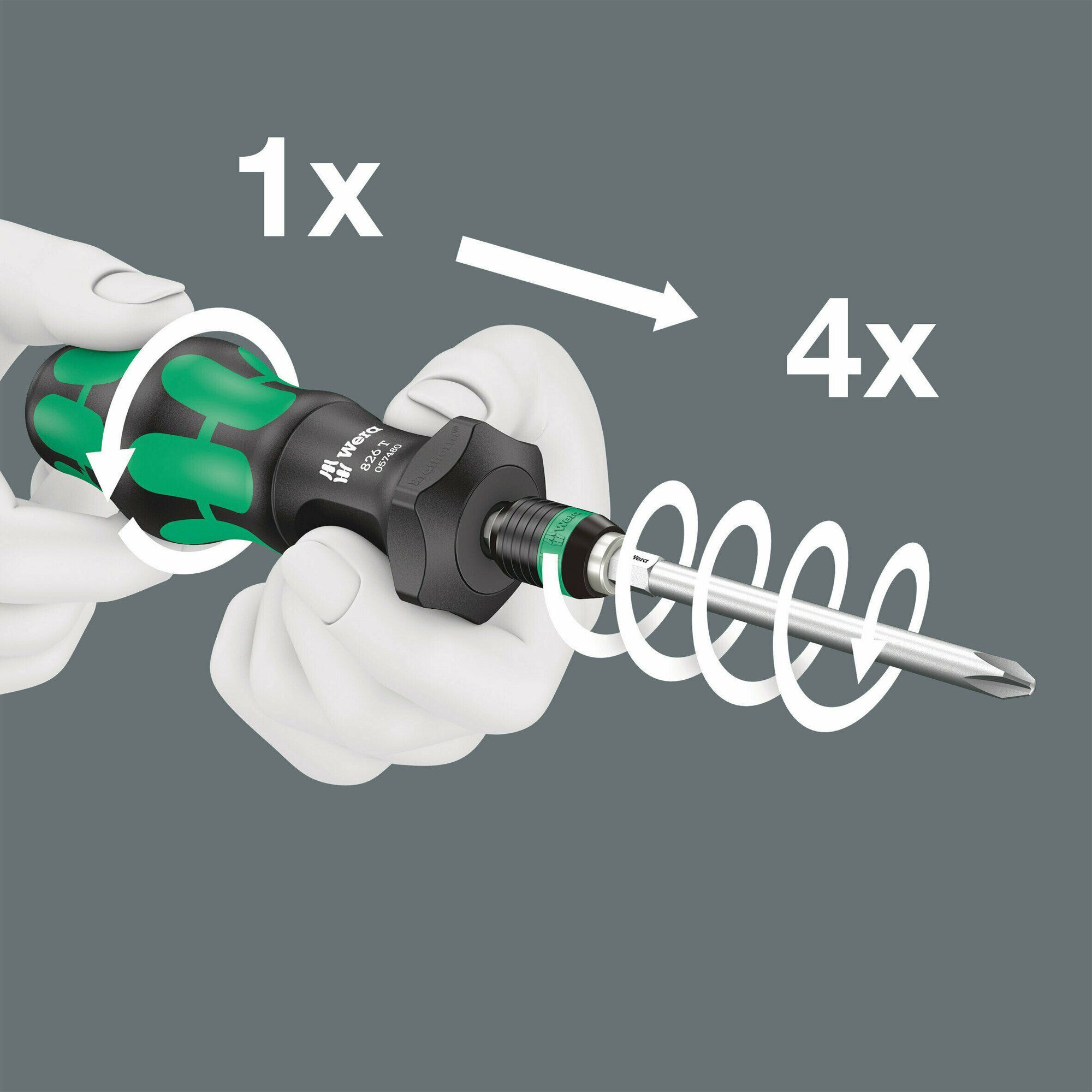 Ручка-держатель насадок с быстрозажимным патроном WERA Rapidaptor 826 Т 057480