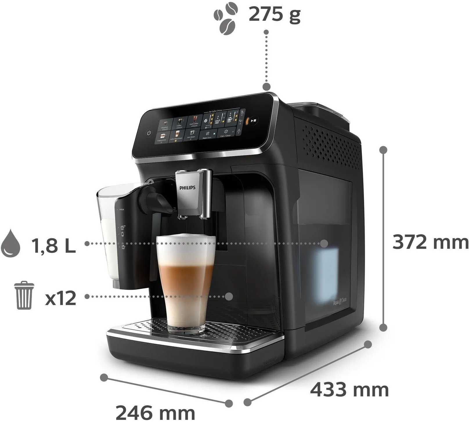 Кофемашина PHILIPS 3300 LatteGo EP3341/50