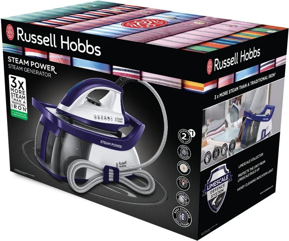 Утюг с парогенератором Russell Hobbs 24440 Series 3 (фиолетово-белый)