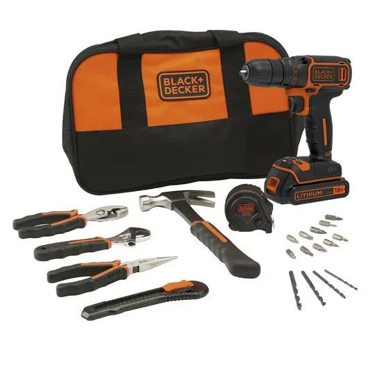 Дрель-шуруповёрт аккумуляторный Black&Decker BDCDC18HTSA-QW 1*1.5 Ah 18 V с ЗУ и кейсом