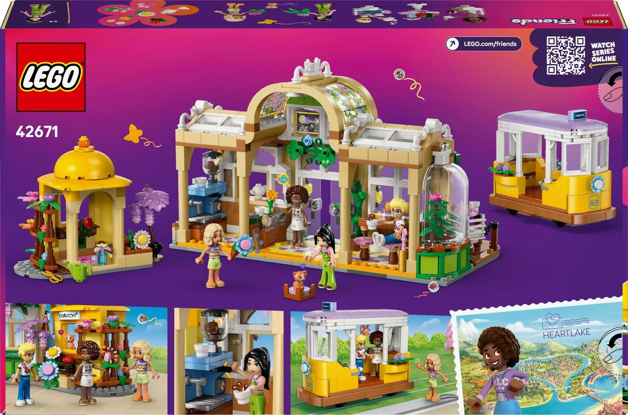 Конструктор LEGO Friends 42671 Зелёное кафе и цветочный магазин