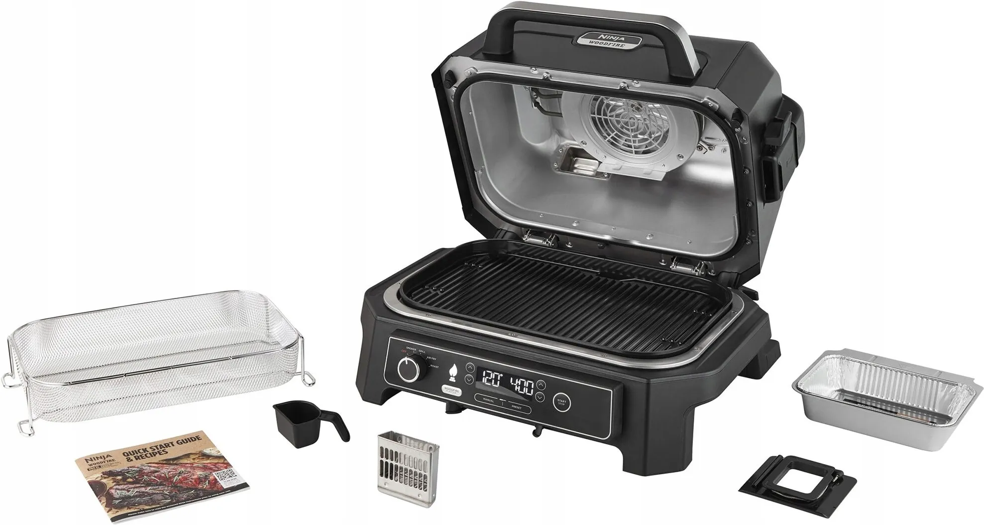 Электрический гриль Ninja Woodfire Pro XL OG850EU, 1395 см², термощуп для мяса