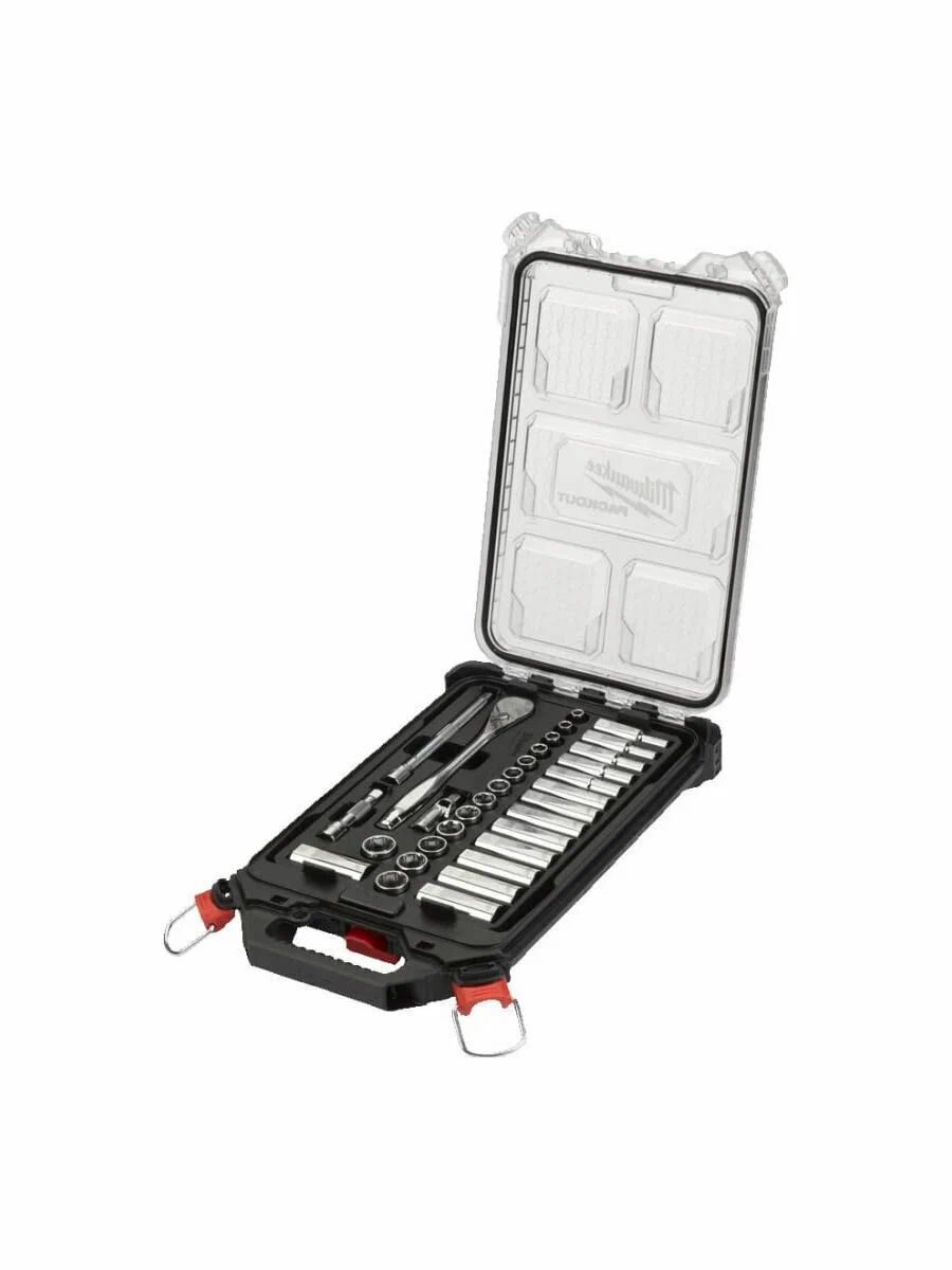 Набор метрических головок с трещоткой Milwaukee 3/8" 38 ед. 4932478813
