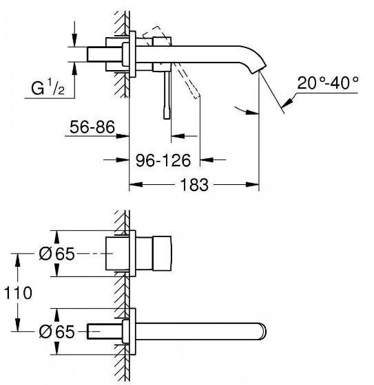 Смеситель для раковины однорычажный Grohe Essence New Cool Sunrise 19408Gl1