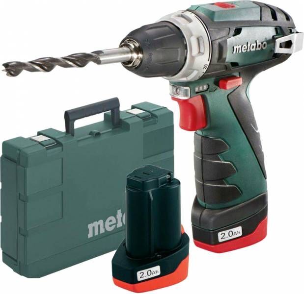 Дрель-шуруповёрт аккумуляторная Metabo PowerMaxx BS Basic 600080500 в кейсе с 2 аккумуляторами Li-Power 10,8 V/2,0 Ah